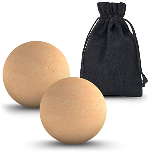 fioza 2 Stück Ersatzsteine für ölabsorbierende Roller | kompatibel mit Revlon Oil Absorbing Roller und fioza Forever Matte Roller | 2 Vulkansteine inklusive Baumwollbeutel