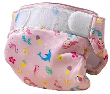 FREDS SWIM ACADEMY Wiederverwendbare Schwimmwindel - Swim Nappy mit Klettverschluss, Baby-Schwimmhose aus weichem Material, verstellbar & einfach anzulegen (Pink, 2)