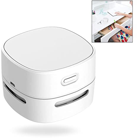 Jzhen Mini Aspirateur de Table sans Fil USB Rechargeable, Aspirateur de Bureau, Balayeuse Aspirateurs à Main, la Poussière de la Table, pour Table Bureau Coussin Voiture Clavier