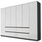 Rauch Möbel Mainz Schrank Kleiderschrank Drehtürenschrank Weiß/Grau metallic, Schwarz, 6-türig mit 4 Schubladen inkl. Zubehörpaket Basic 4 Einlegeböden, 4 Kleiderstangen, grifflos BxHxT 271x210x54 cm