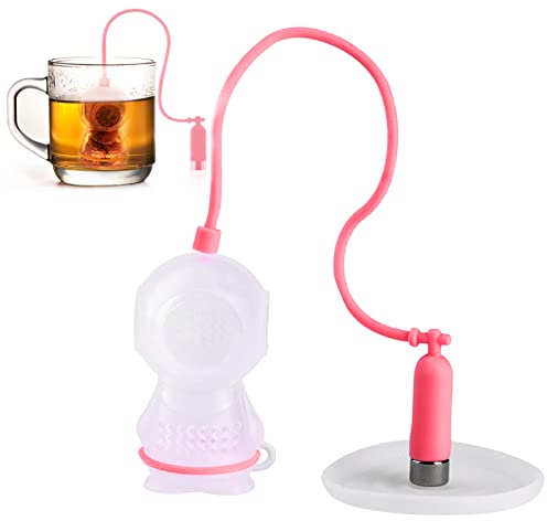 Innovatives Tee Ei Mit Taucherform,Silikon Teesieb, Lebensmittelechtes Silikon Teefiltersieb, Teezubereitungswerkzeug Für Die Teezubereitung Zu Hause, Leicht Zu Reinigen (Rosa), teesieb leicht zu