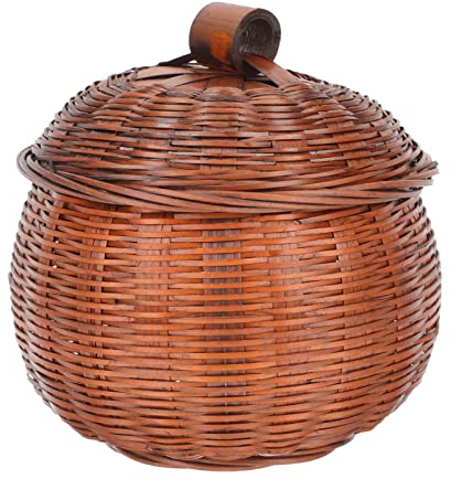 DOITOOL Cesto di Zucca Vintage Vassoio da scrivania Accessori d'Epoca Cestino Vassoio del Cibo scorte di Uova portauovo Resistente all'Usura Fatto a Mano Vaso Piccola scrivania Decorazioni