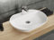 Aqua Bagno | Ovales Aufsatzwaschbecken weiß glänzend, Keramikwaschbecken, Waschschale, Handwaschbecken | 55 cm breit