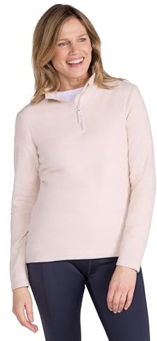 Mountain Warehouse Snowdon Womens Fleece Top - Warm Pullover, Lightweight Sweater, Half Zip, Breathable Ladies Tee, Quick Drying - For Spring Summer, Walking, Travelling Light Beige Women's Size 14