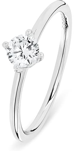 ESPRIT Damen-Damenring 925er Silber 1 Zirkonia 56 Silber 32022997