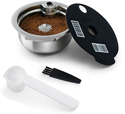 HAILASRE acier inoxydable dosettes réutilisables avec code-barres lisible Filtre à capsules de café rechargeables pour machine (220ml)