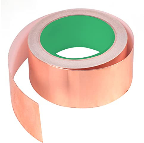 CUCUFA Slugs Away Barrier Tape 50mmx20m Kupferklebebandschlitzableitungsklebeband gegen Schnecken EMI -Abschirmband zum Löten von Gitarrenreparaturen Gitarrenreparaturen