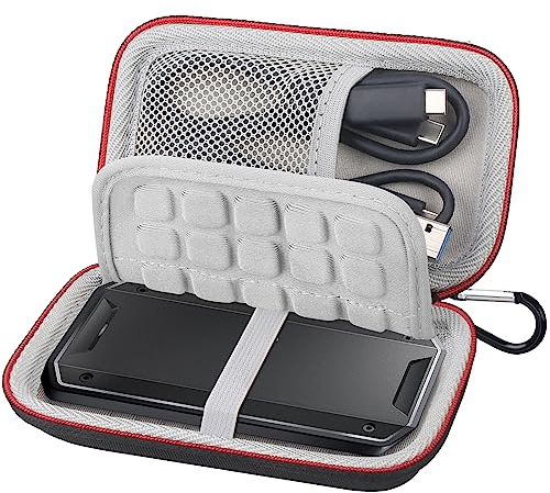 Lacdo Étui Disque Dur Externe Housse de Protection pour SanDisk Professional PRO-G40 SSD 1TB 2TB 4TB USB-C Extreme Portable Disques SSD Externes EVA Antichoc Étanche Pochette, Nior+Gris