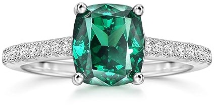 michooyel S925 1,5 ct Kissenschliff Zirkonia Verlobungsringe für Frauen grüner Diamant Ehering Versprechensring Sterling Silber Ehering