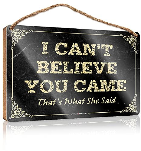 Décoration d'intérieur amusante I Can'T Believe You Came That'S What She Said Panneau en bois Décoration de chambre indienne Décorations pour la cuisine (taille : 20 x 30 cm)