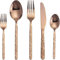 Besteckset für 12 Personen Besteck Rose Gold 60-Teiliges Edelstahl Modernes Design Cutlery Set Besteck mit Messer/Gabeln/Löffeln/Teelöffel Spülmaschinenfest ESSONIO Weihnachten