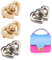 Zasjon Chiusure per Borse in Metallo 4 Pezzi Serrature per Borsa, Lucchetti Fibbia per Borsa, Chiusura a Scatto Borsa Twist Turn Lock per Borse in Pelle, Portafoglio, Borse Fai-da-Te