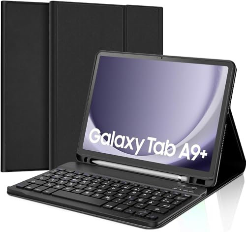 JADEMALL Tastiera Custodia per Samsung Tab A9+ 11 2023 - Italiana QWERTY Layout Tastiera Bluetooth con Portapenne per Samsung Tab A9 Plus 11 2023 SM-X210/X216/X218, Nero