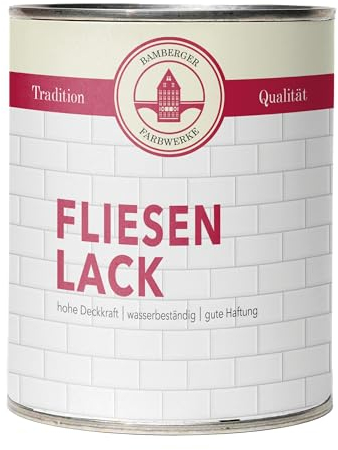 Bamberger Farbwerke Fliesenlack Fliesenfarbe glänzend (Wand- & Bodenfliesen) (Meerestürkis, 750ml)