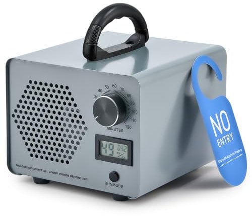 CREWORKS Ozone Generator, 35000 mg/h High Capacity Ozone Machine for Car Home Smoke Pet Odor Removal, Commercial Ozone Odor Eliminator Air Purifier with Timer Display for 300 m² Room