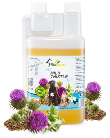 Biopurus Pure Natural Milk Thistle Oil For Dogs and Cats BARF 1000ml