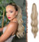 FESHFEN Pferdeschwanz Extensions Klammer, 50 cm Hair Extensions Zopf Lang Pferdeschwanz Haarteil Clip Gewellt Zopf Dreckiges Blond Pferdeschwanz Haarverlängerung für Frauen