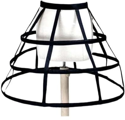 WLTYSM Hohler Käfig-Petticoat Birdcage Hollow Out Crinoline Soft Fishbone Cosplay Verstellbares Halbkörper-Slip-Kleid (Color : 3 Hoop Black)