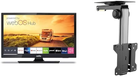 Cello 19 Zoll Smart Camping Reise TV 12-Volt TV Triple Tuner & RICOO Monitor & TV Deckenhalterung für Fernseher 13-33 Zoll