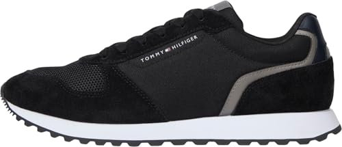 TOMMY HILFIGER Herren Runner Sneaker New Eva Mix Sportlich, Schwarz (Black), 43