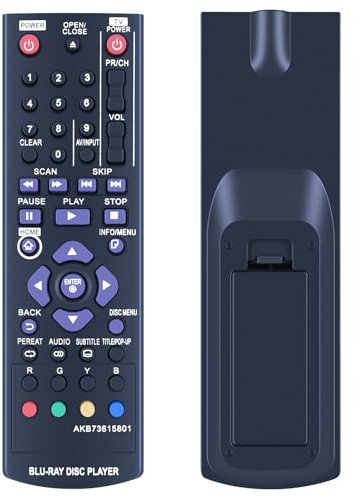 TCNOUMT AKB73615801 - Mando a Distancia para LG DVD Players BP220 BP125 BP325 BP325N BP120 BP120N BP120P BP320 BP200 BP325W BP220N BP320N, Apto para LG DVD AKB736158001 1 Mando a Distancia