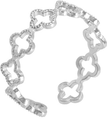 Heideman Ringe Pilus Damen - aus hochwertigem Edelstahl - silber gold rosegold farbend poliert - Damenring für Frauen - One-Size Ring mit Kleeblatt Motiv