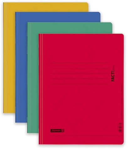Brunnen FACT!Plus A4 Schnellhefter Sammelmappe Dokumentenmappe aus dickem, gepresstem Karton im praktischen 4er-Set ideal zur Ablage und Organisation für Amtsheftung und kaufmännische Heftung