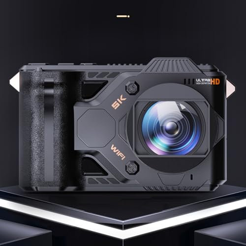 Yanmis Videocamera 5K Ultra HD, Videocamera 50MP con Zoom Digitale 50X per Vlogging, Fotocamera da Viaggio, Schermo da 4 Pollici, Visione Notturna a Infrarossi, Scheda di Memoria da 64 GB