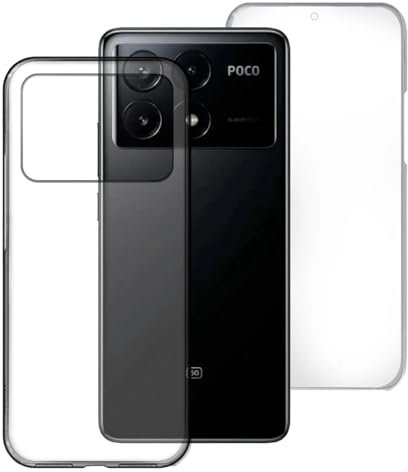 Max Power Digital Funda 360º para móvil Xiaomi Poco X6 Pro 5G Silicona Transparente - Carcasa Resistente Full Body Delantera y Trasera Doble Cara Completa Entera