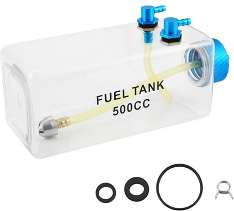 Yssevlon Depósito de Combustible Gasolina Botella de Plástico Transparente 500CC CNC para Avión RC Gas y Nitro