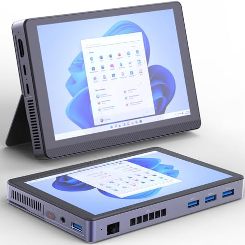 SZBOX Mini PC avec Écran, Handheld Mini PC 7 Pouces Écran Tactile avec N200(Mise à Niveau N150), Ordinateur de Poche À Bord LPDDR5 16GB, 256GB SSD Wifi6 BT5.2 Batterie 3400mAh, Win11 Tablette