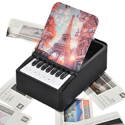 Spielbarer Klaviertischkalender, Spielbarer Finger Piano Dekorativer Kalender, Monatlicher Schreibtischkalender 2025, Batteriebetriebener Zeitkalender, kreativer Desktop-Kalender für, kreativer