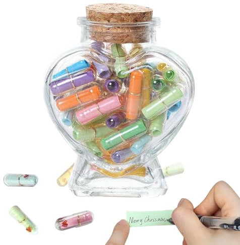 101PCS Love Capsule Letters,Message Pills -Romantic Boyfriend Gifts, Cute Anniversary, Birthday,Valentines Gift for Boyfriend/Girlfriend, Emotional Love Letter, Paper Message in a Bottle,Mixed Color