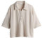 OPUS Damen Kurzarmshirt | Poloshirt SILKAS Loose in Strickoptik Natural Glaze, 40