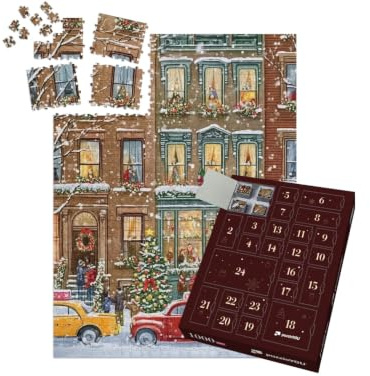 puzzleYOU: Puzzle-Adventskalender | „Weihnachtlich geschmücktes New Yorker Stadthaus“ – aus der Puzzle-Kollektion Weihnachten