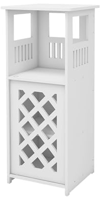 WODFARR Badschrank, schmal, Aufbewahrungsmöbel, kleiner Schrank für Toilette, mit Tür und Regalen für kleine Räume (24 x 22 x 56 cm)