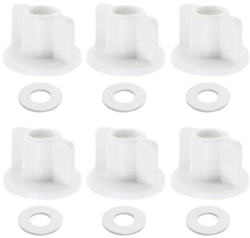 6 Set Toilet Seat Back Nut Washer Kit M6 Thread Toilet Seat Bottom Fixing Replacement Toilet Hardware Replacement for Top Mount Toilet Seat Hinges