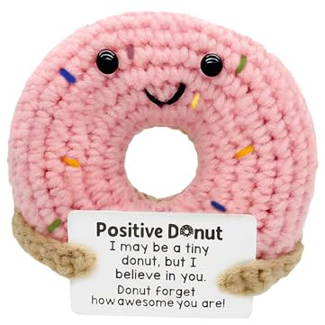 Positive Donut, Gehäkelter Donut, Pocket Hug donut Positive Kartoffel | Positiver Glücksbringer, Motivationsgeschenke, Gute Besserung Geschenk, Einschulung Geschenk