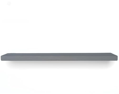 IANPAV Rustic Handmade Floating Shelf, Wall Mounted, 180cm x 14.5cm INVISIBLE Design, Antique Gray, Handcrafted Vintage Style