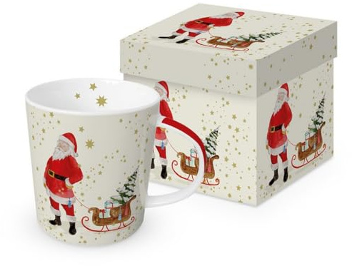 ppd Trend Tasse - Kaffeetasse, Teetasse, Geschirr, Winter, Nikolaus, Weihnachtsmann, Schneeflocke,