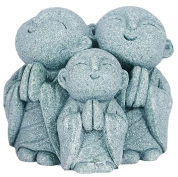 NONGYU Japanische Jizo Miniatur-Mönch-Buddha-Statue, Sandstein-Skulptur für Zuhause, Aquarien, Dekoration, Fengshuis, Meditationen, Geschenk, Aquarien, Aquarien, Dekorationen
