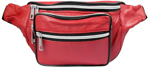 Steinmeister Unisex Tasche - Unisextasche aus Leder in Rot mit Reißverschluss