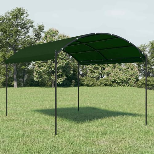 sephironlbb Pavillon 4 x 3 x 2,6 m Vert en Polyester et Acier, Abri de Jardin pour Terrasse, Pergola avec Toit Ajustable, Structure Solide pour Exterieur, Idéal pour Fêtes et Barbecues