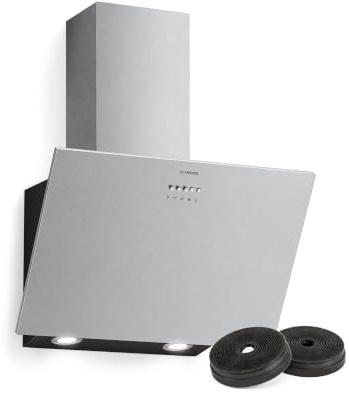 Klarstein Silver Lining 60 cm Kopffrei-Dunstabzugshaube – 557 m³/h Abzug, Edelstahl, LED-Beleuchtung, Bedienung über Tasten, A++