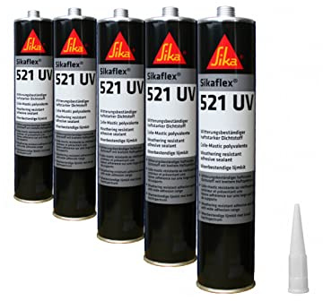 Colle mastic hybride SIKA Sikaflex 521 UV - Noir - 300ml - Lot de 5