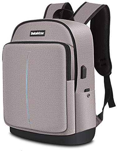 Bekahizar Travel Laptop Backpack 15.6 inch Lightweight Computer Rucksack with USB Charging Headphone Port, Large College Student School Bag Casual Backpack Work Daypack for Unisex Men Women