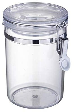 Yardwe Airtight Canister for Kitchen 750ml Food Storage Canister Reusable Plastic Seal Storage Jar with Airtight Seal Lid for Tea Sugar Coffee Bean