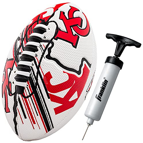 Franklin Sports NFL Kansas City Chiefs Football - Youth Mini Football - 8.5 Junior Size Ball - SPACELACE Easy Grip Texture- Perfect for Kids