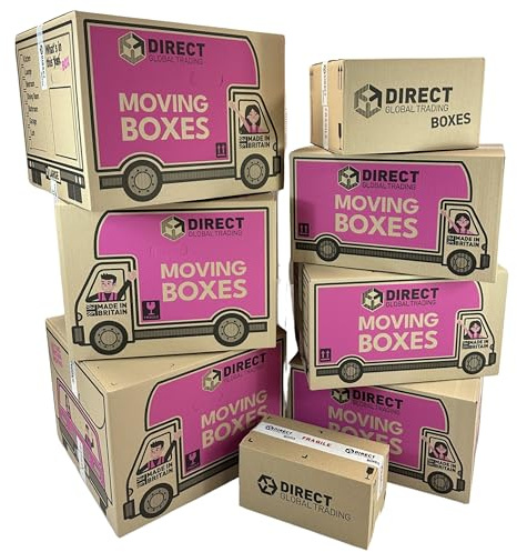Student Moving House University Extra Strong Cardboard Box Kit Various Size Boxes with Fragile Tape