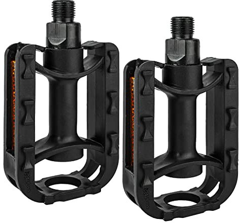 Komodo Kids Bicycle Pedals 1/2 Inch Children Bike Flat Pedal Set (Black)